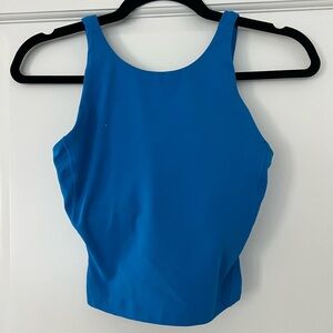 Lululemon Cropped Blue Women's Tank Top with Built-In Shelf Bra